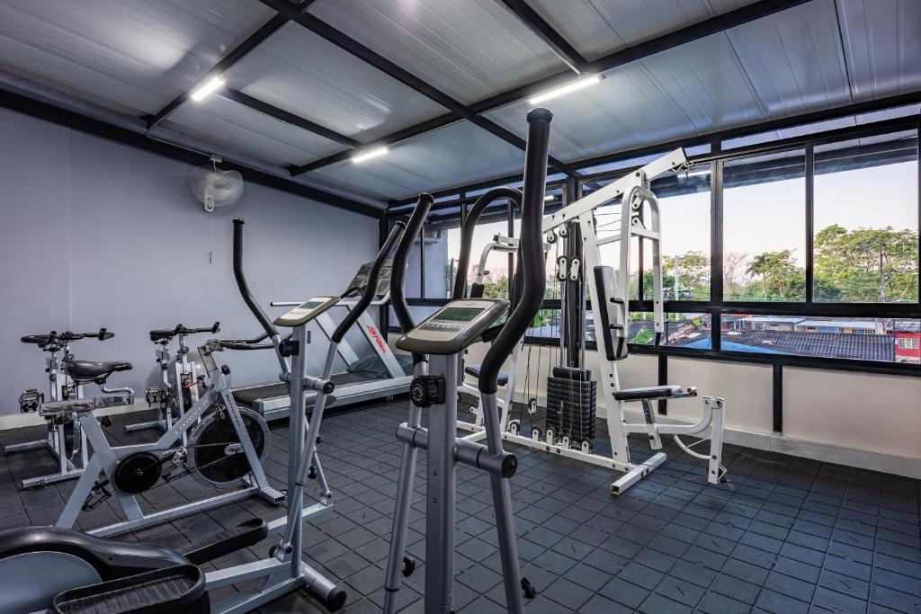 Fitness centrum a/nebo fitness zařízení v ubytování Hotel Elite