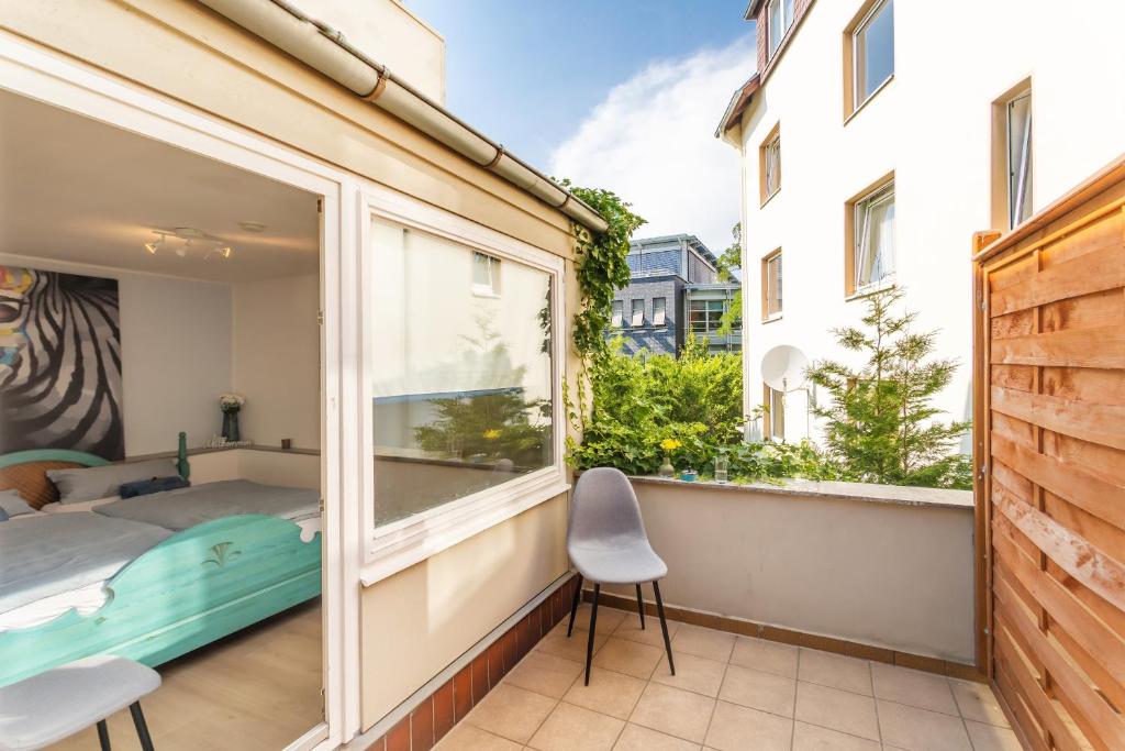 Balkón nebo terasa v ubytování Akram Appartement I - Zentral und Ruhig