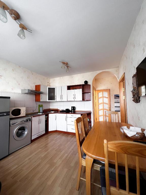 Kuchyň nebo kuchyňský kout v ubytování Apartment Jūros Mėlis