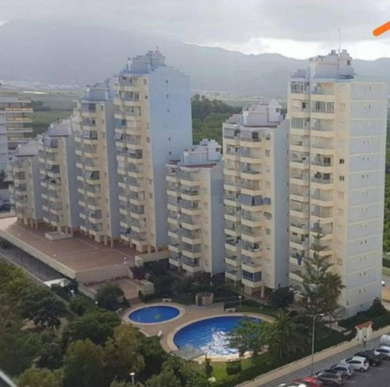 an aerial view of tall buildings in a city at apartamento Gandiazar 4 playa, VT-52979-V in Playa de Gandia