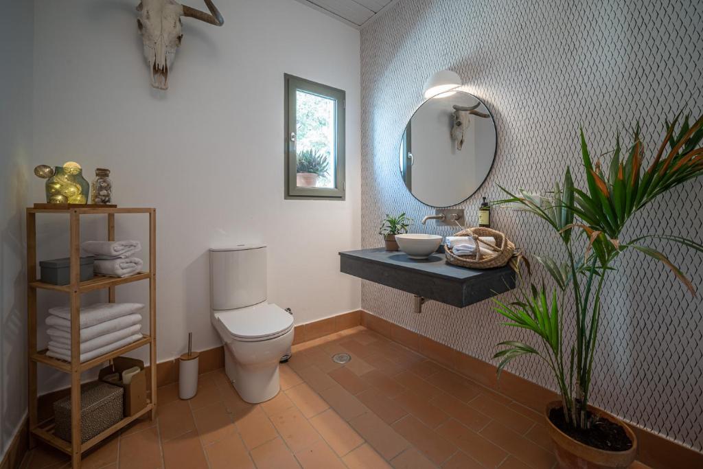 Koupelna v ubytování Apartamentos, Finca Contrabando Sanlucar del Guadiana, Huelva