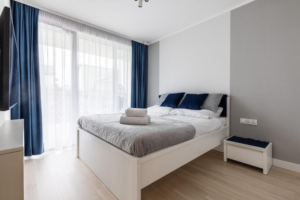 Posteľ alebo postele v izbe v ubytovaní Apartament nr 5 Cetniewo Osada, Władysławowo, duży taras, parking podziemny