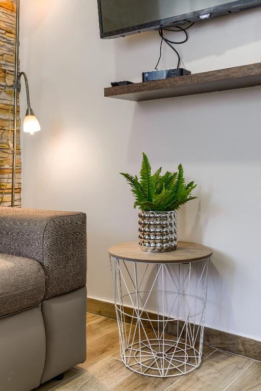Televízia a/alebo spoločenská miestnosť v ubytovaní Apartment Yula