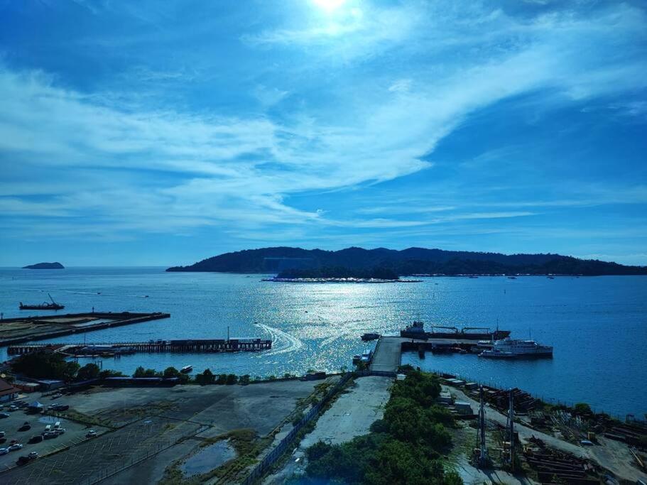 a view of a large body of water at Lovely Seaview Condo TII @ Jesselton Quay in Kota Kinabalu