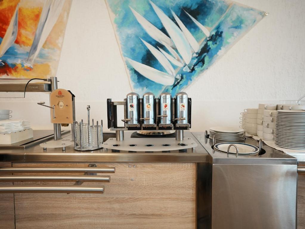 Kuchyň nebo kuchyňský kout v ubytování Hotel Miran Pirovac
