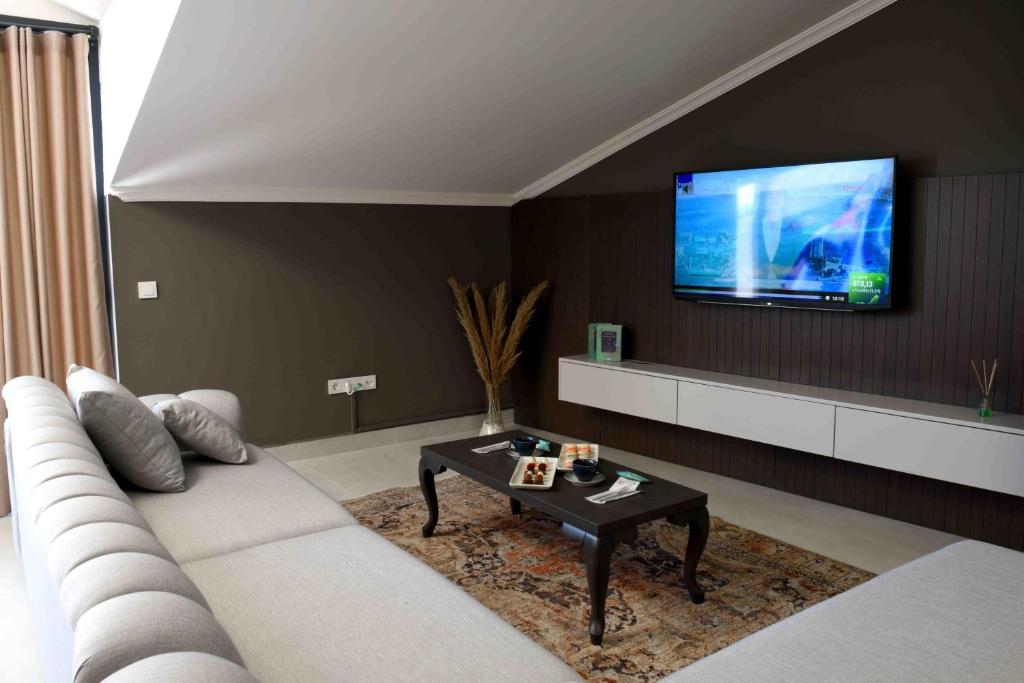 TV a/nebo společenská místnost v ubytování PIER21 house