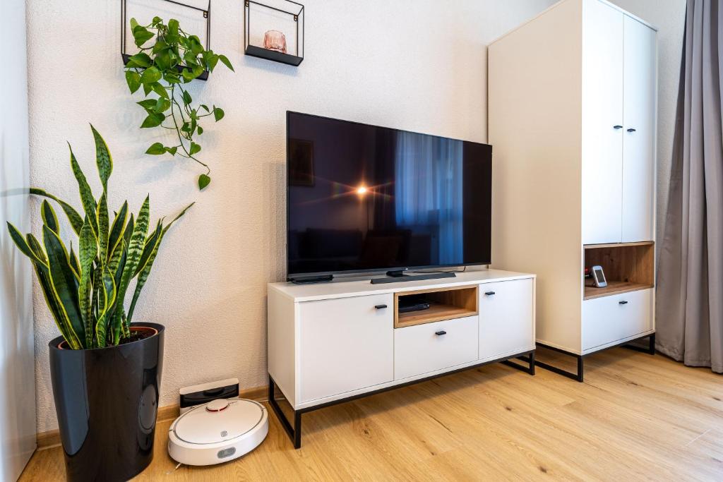 A television and/or entertainment centre at Apartment Harmony - Tatranska Lomnica, Javorinka