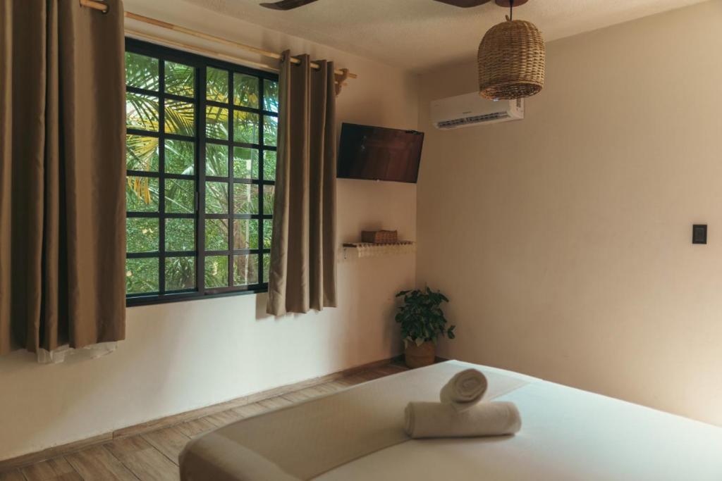 Postel nebo postele na pokoji v ubytování Hotel Sur Bacalar
