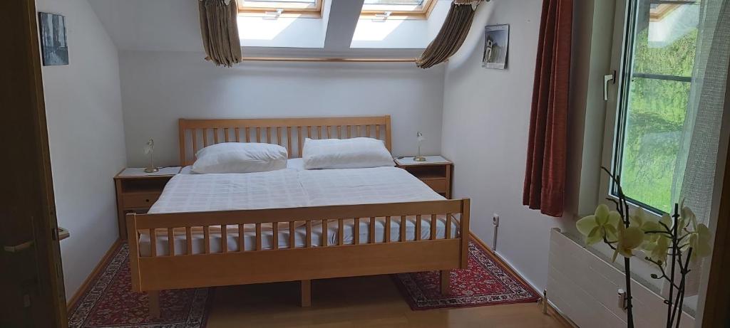 Postel nebo postele na pokoji v ubytování Haus Zach