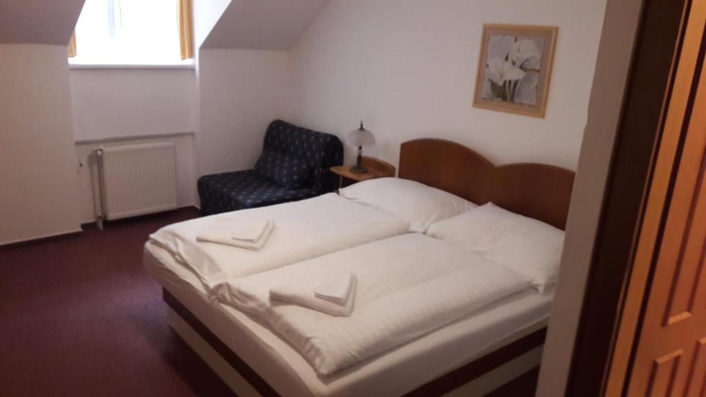 Postel nebo postele na pokoji v ubytování Zámecký hotel Náchod