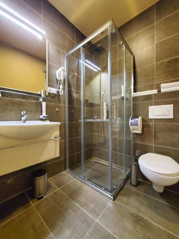 Koupelna v ubytování Hotel Argentum