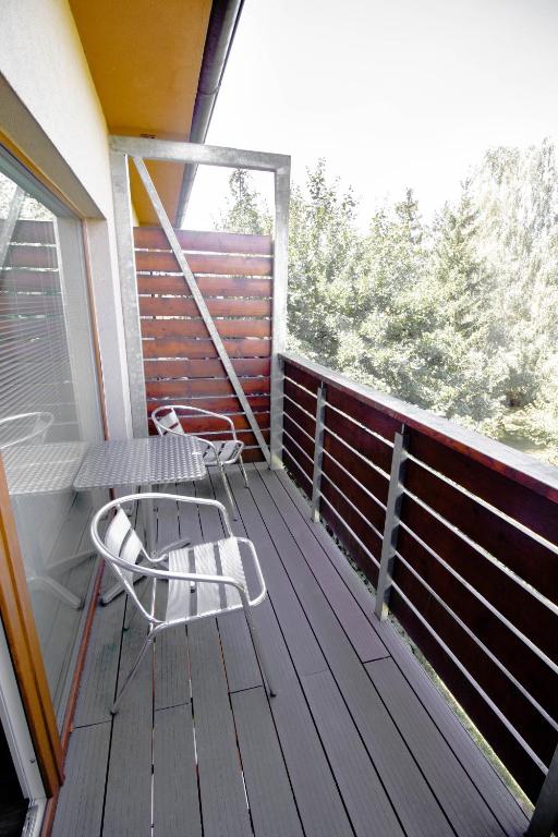 Balkon lub taras w obiekcie Topolský pivovar, restaurace a penzion