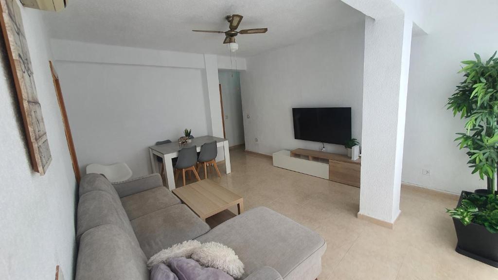 Televízia a/alebo spoločenská miestnosť v ubytovaní Apartamento centro playa estación de tren