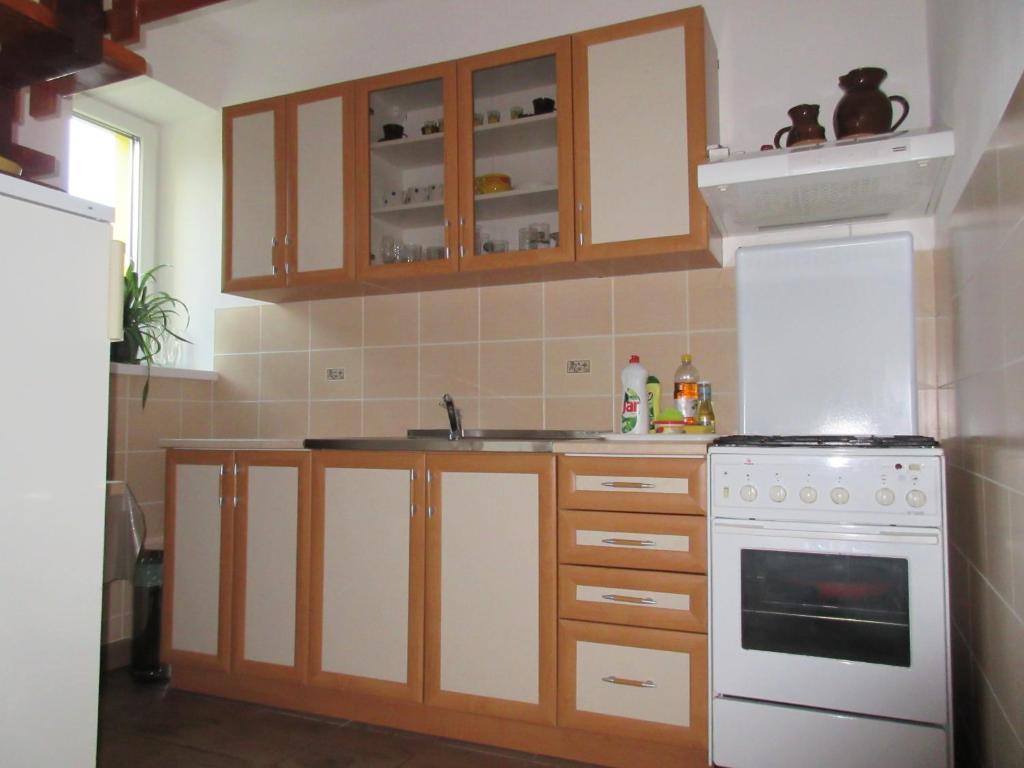 Kuchyň nebo kuchyňský kout v ubytování Apartmany Jaruska