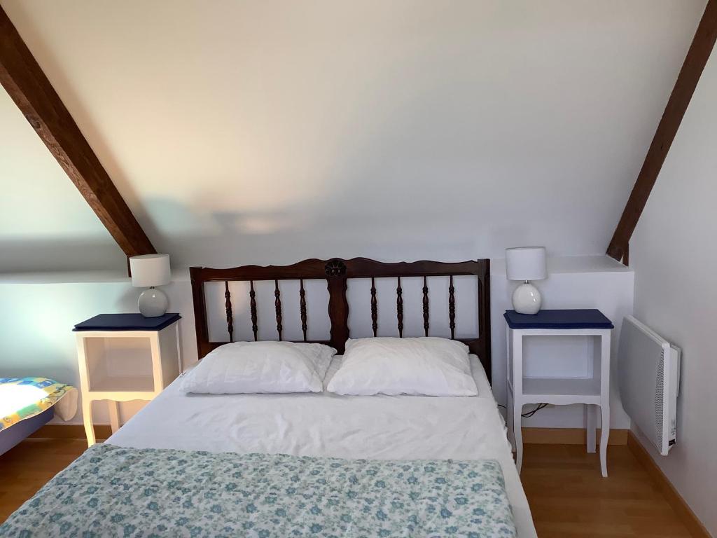 Postel nebo postele na pokoji v ubytování Le gite de la plage