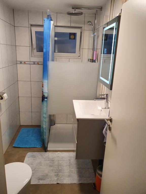 Vannituba majutusasutuses Maison d'hôtes Bleu Cudrefin