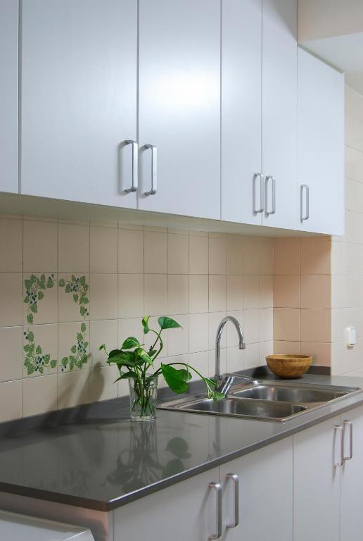 Kuchyň nebo kuchyňský kout v ubytování Apartment near the beach and Port Marina of Premia