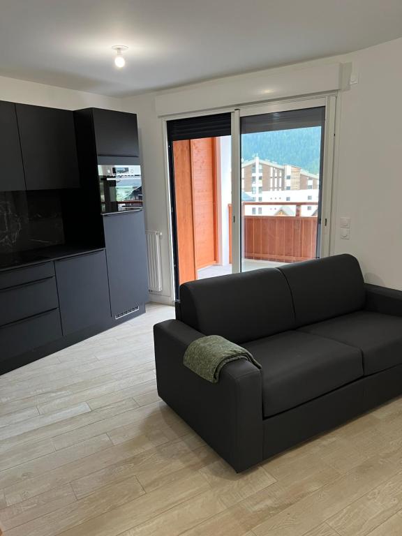 Χώρος καθιστικού στο Superbe studio a Auron avec terrasse plein sud
