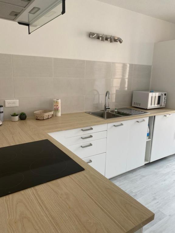 Kuchyňa alebo kuchynka v ubytovaní Superbe appartement climatisé avec parking privé
