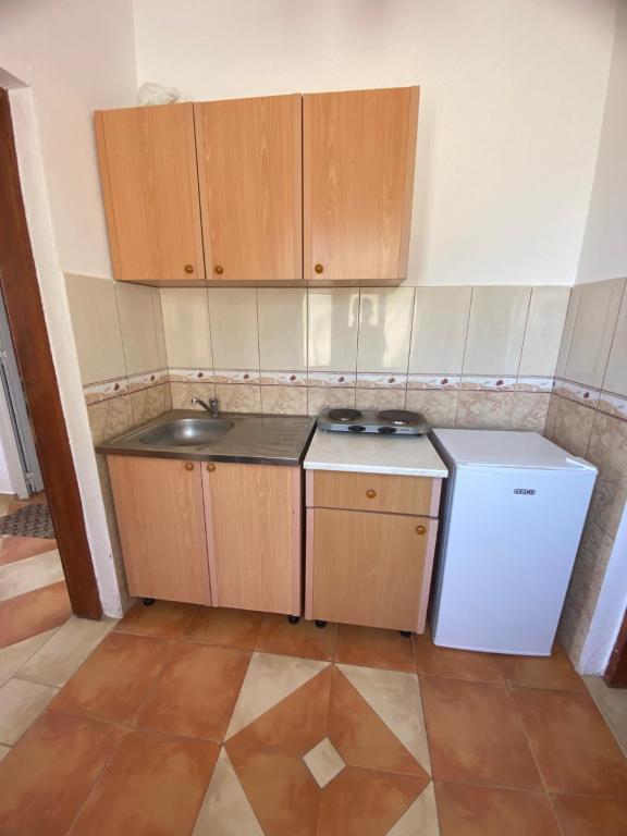 Kuchyň nebo kuchyňský kout v ubytování Apartments Ajdin