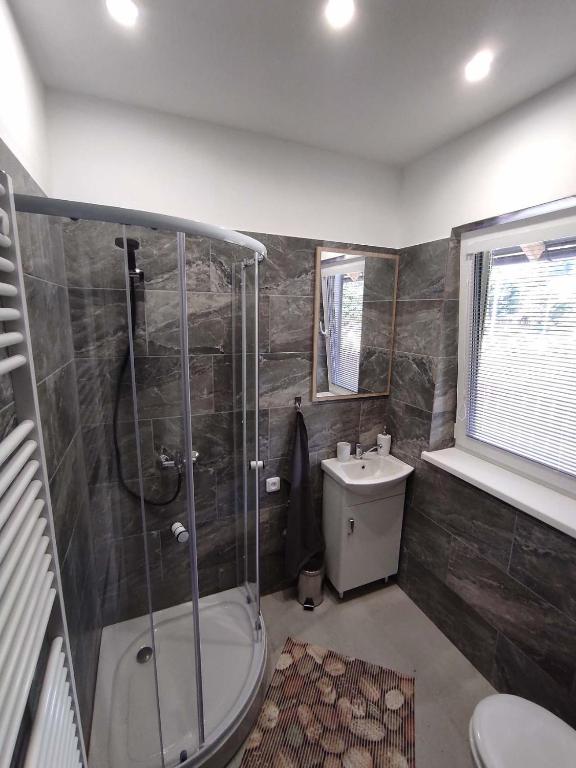 Koupelna v ubytování Apartmán Levandule