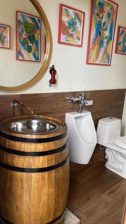 Koupelna v ubytování Cabaña Quinta Gaes Spa