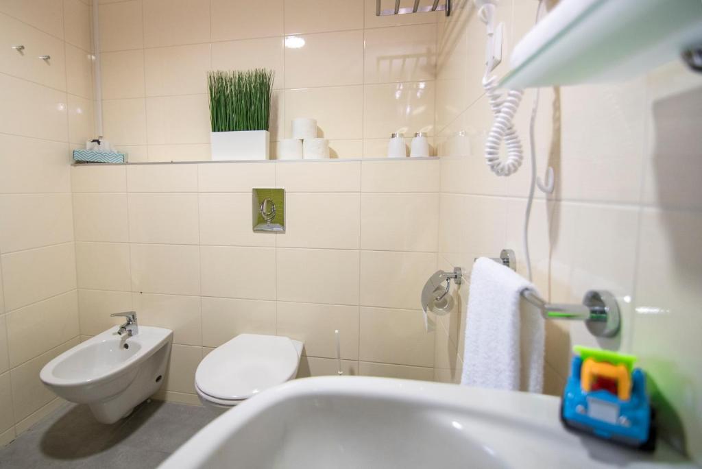 Koupelna v ubytování Velence Sunset Wellness Apartman
