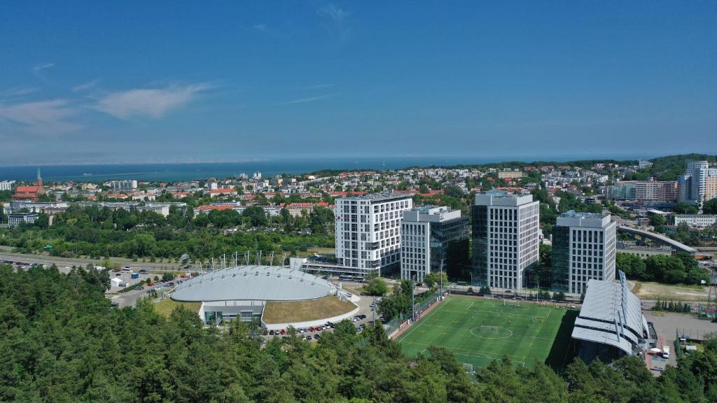 Výhľad na mesto Gdyňa alebo výhľad na mesto priamo z apartmánového hotela