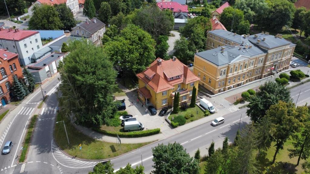 an aerial view of a city with a building at VILLA CAPITOL in Ostróda