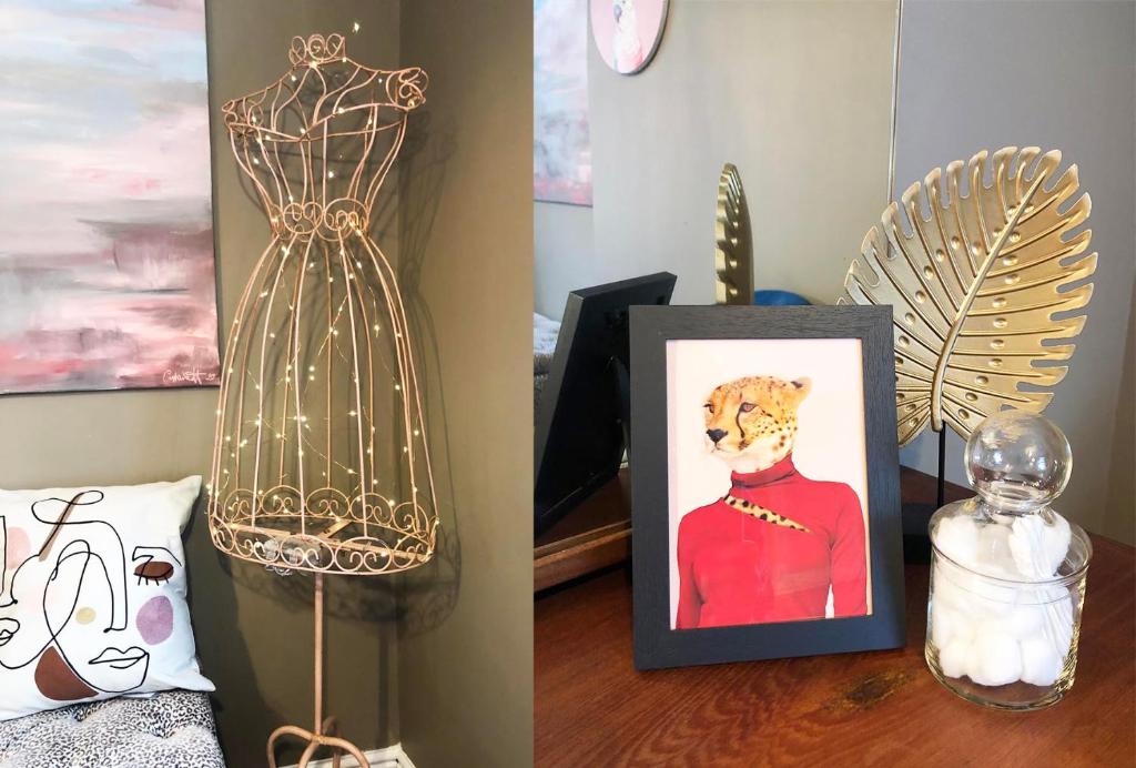 two pictures of a dress and a picture of a mannequin at Church Mouse Cottage Clitheroe in Clitheroe