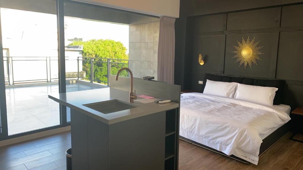 Postel nebo postele na pokoji v ubytování Shui Shang Yuan Homestay