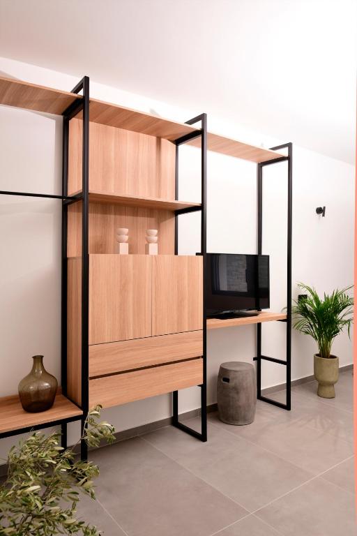 TV a/nebo společenská místnost v ubytování Ostracon Suites