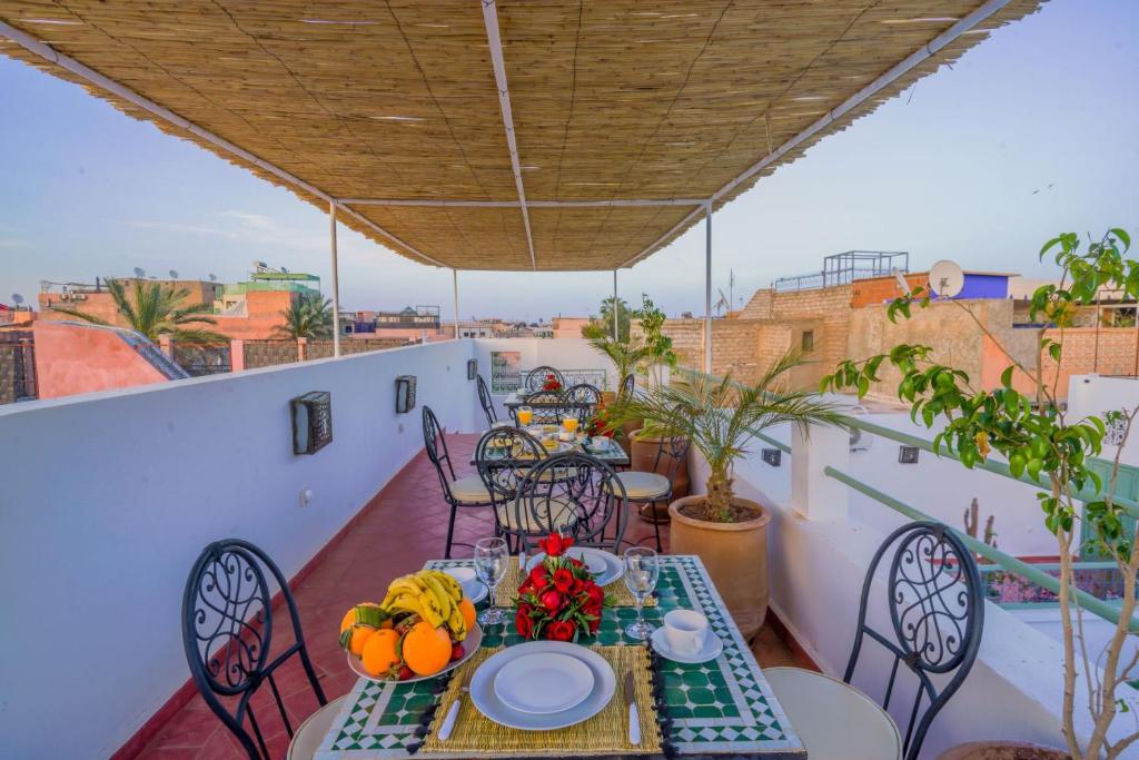 Balkón nebo terasa v ubytování Riad Trésor Marrakech