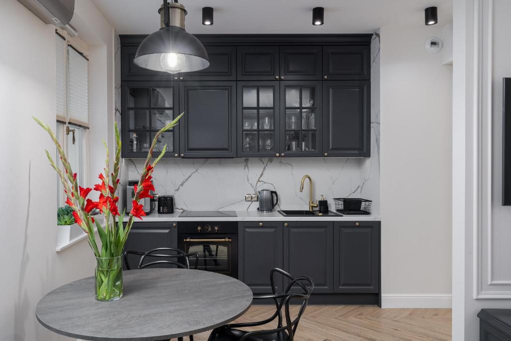 Kuchyňa alebo kuchynka v ubytovaní Apartament w centrum Krakowa 109