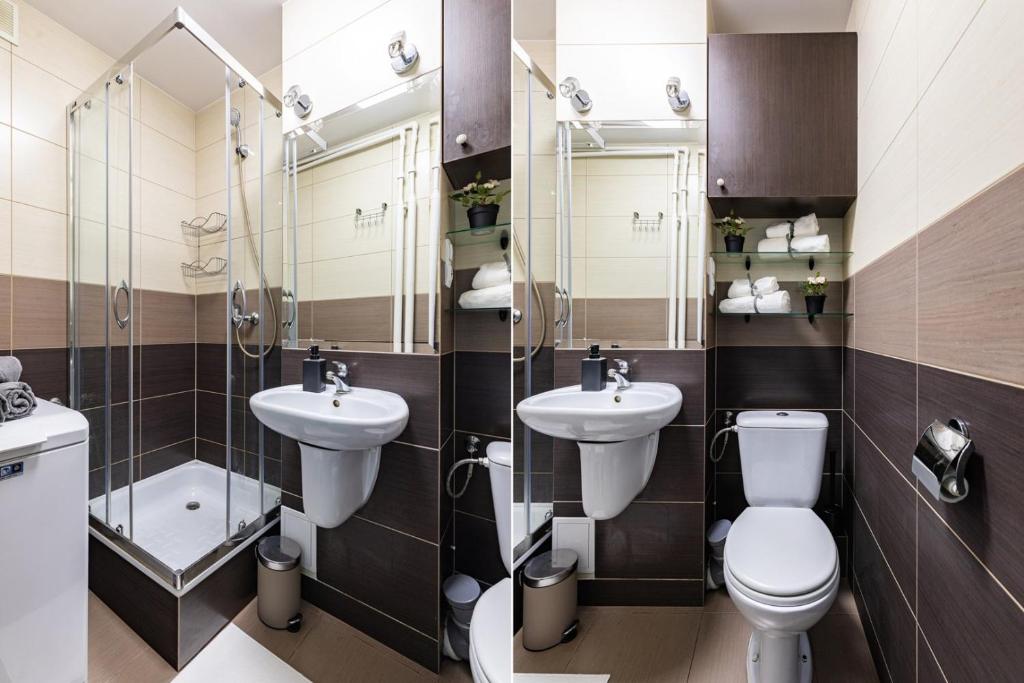 Kúpeľňa v ubytovaní SuperApart Saska 48a, Sleek 6th-Floor Studio with Balcony & Elevator Access