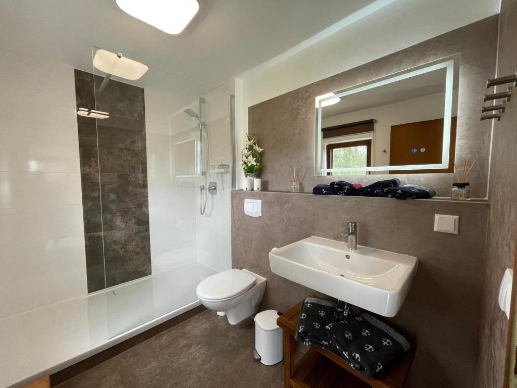 Koupelna v ubytování Ferienwohnung Wegner