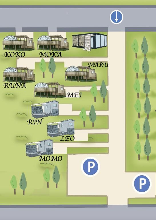 Planimetria di Necoana Glamping