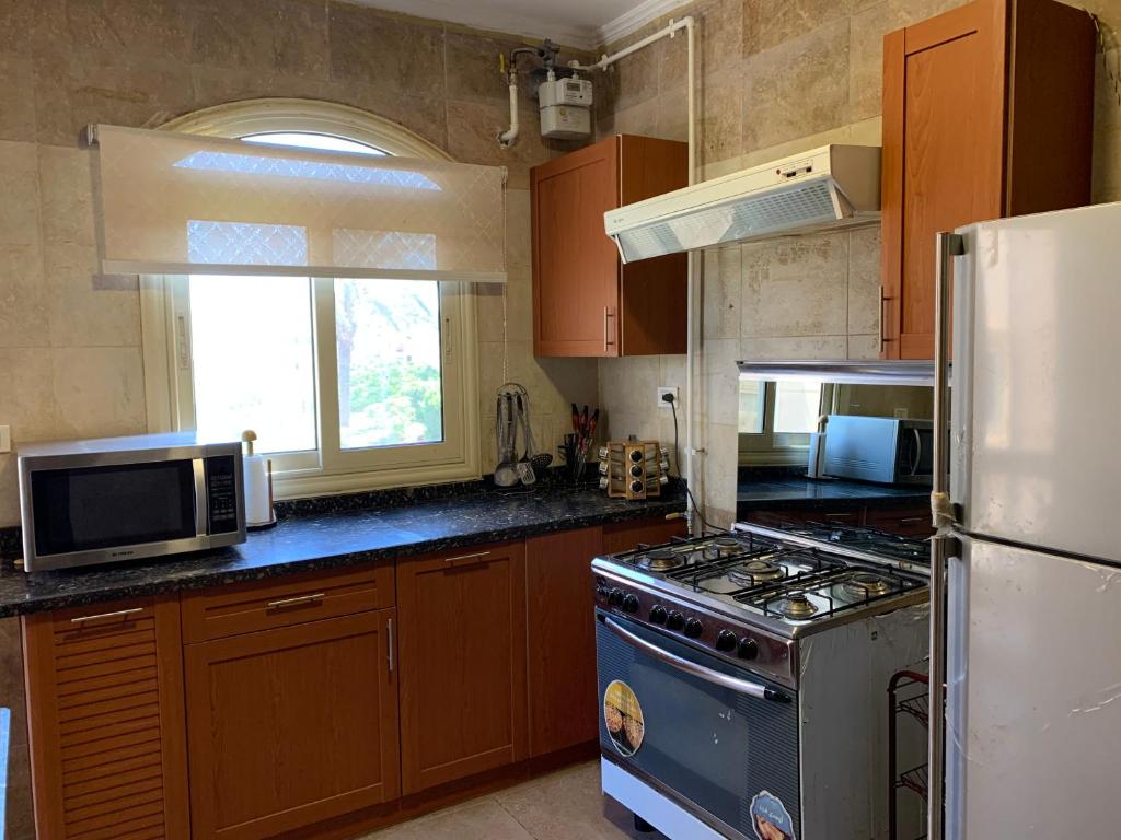 Kuchyň nebo kuchyňský kout v ubytování Modern downtown Sheikh Zayed Condo