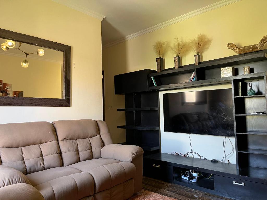 TV a/nebo společenská místnost v ubytování Modern downtown Sheikh Zayed Condo