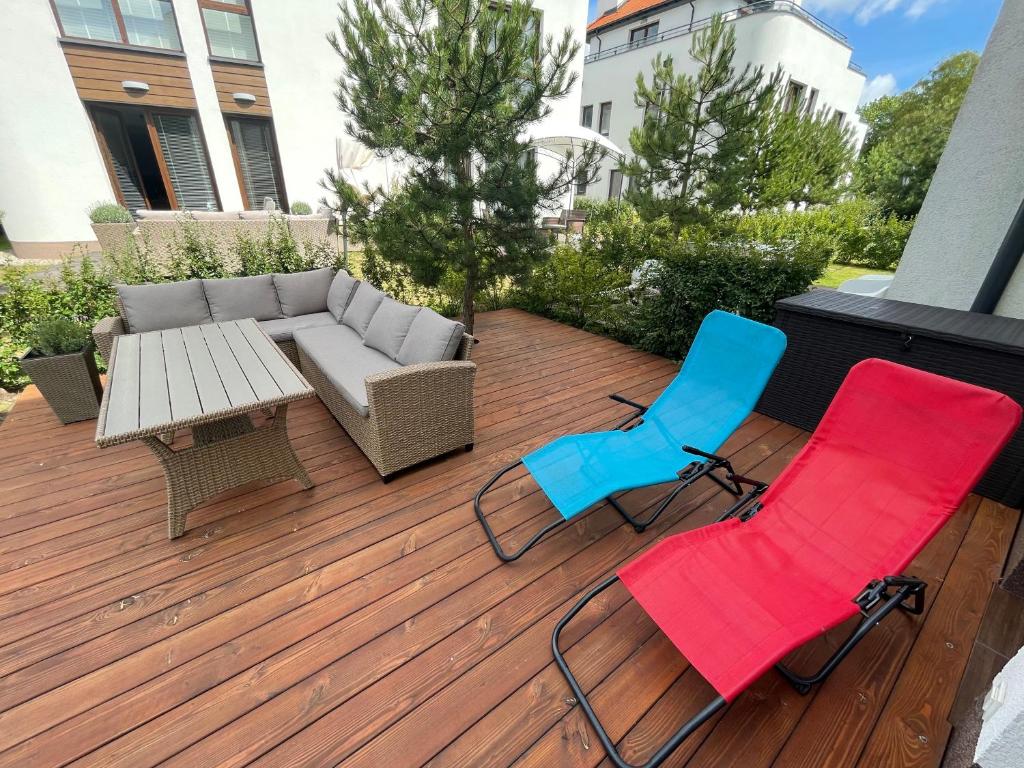 Balkón alebo terasa v ubytovaní Baltica Heaven Apartmant 95F