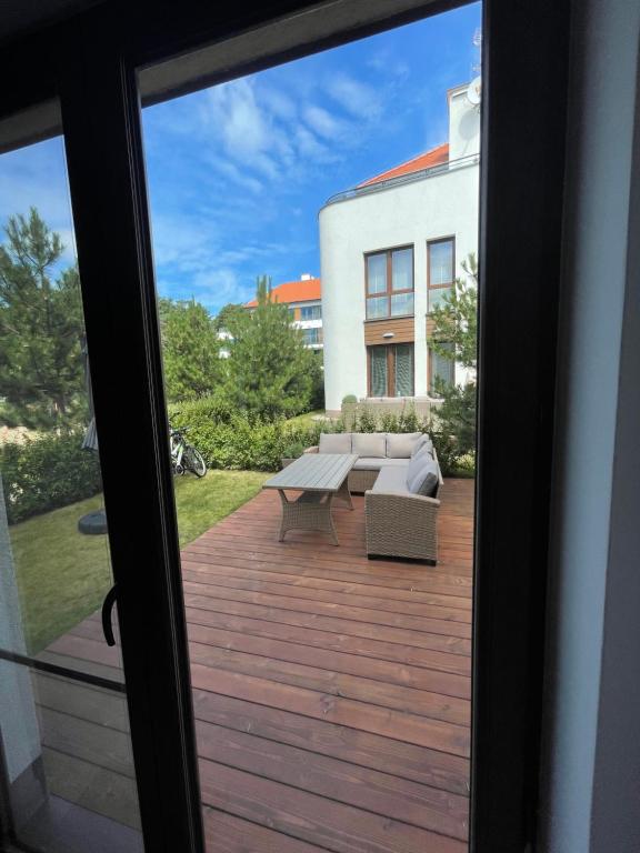 Balkón alebo terasa v ubytovaní Baltica Heaven Apartmant 95F
