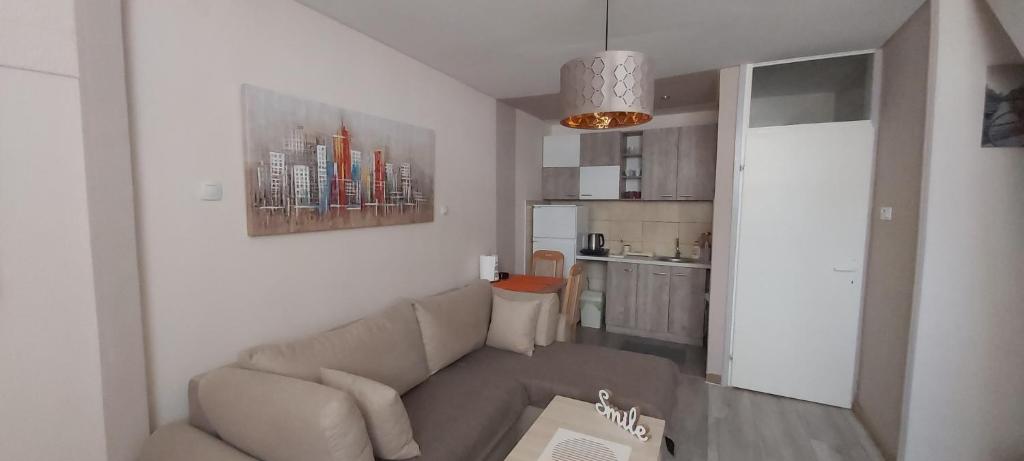 Kuchyň nebo kuchyňský kout v ubytování Square Apartment