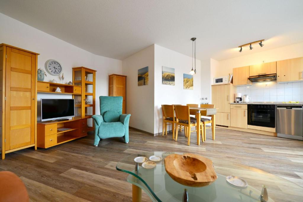 Kuchyň nebo kuchyňský kout v ubytování Haus Nordseebrandung NB26
