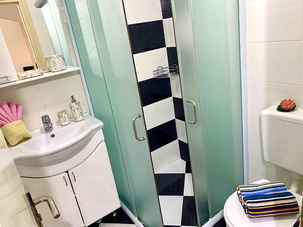 Koupelna v ubytování Apartmani Tamara