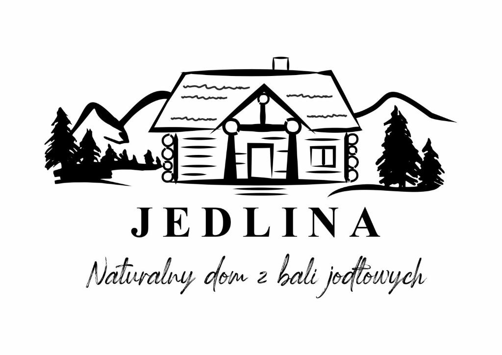 a logotype of a wooden house in the mountains at Jedlina - naturalny dom z bali jodłowych in Cisna