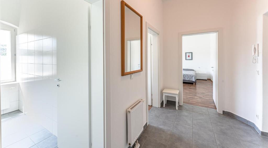 Postel nebo postele na pokoji v ubytování Ferienwohnungen im Kloster