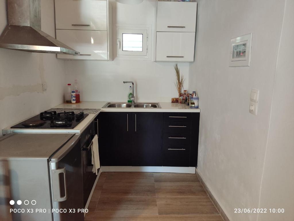 Kuchyň nebo kuchyňský kout v ubytování CORFU OASIS studio