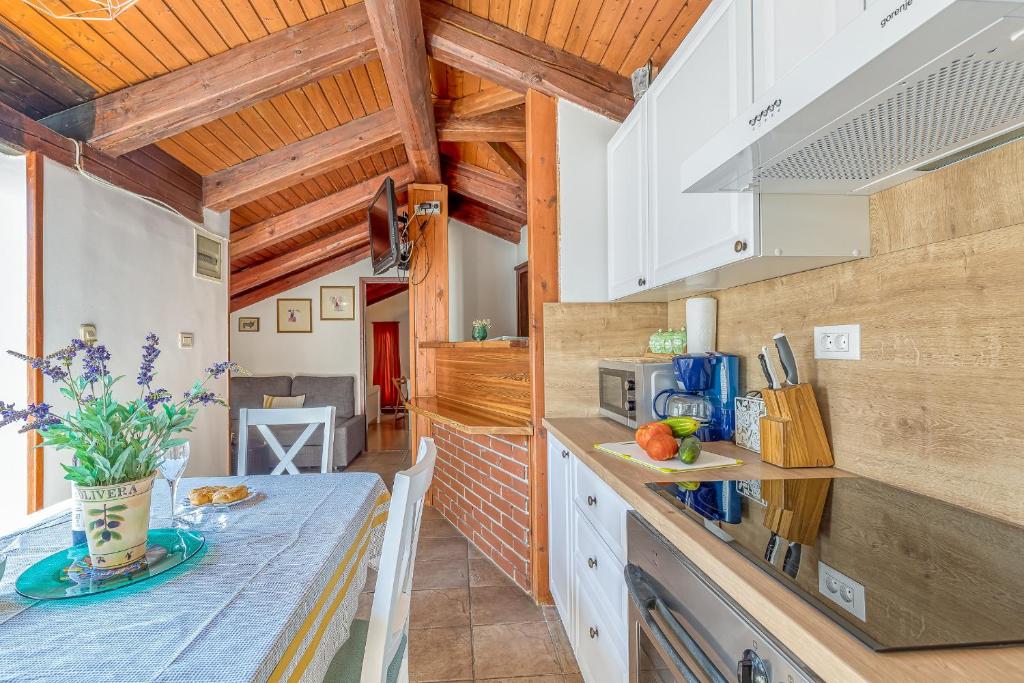 Kuchyň nebo kuchyňský kout v ubytování Apartman Marko in Tar