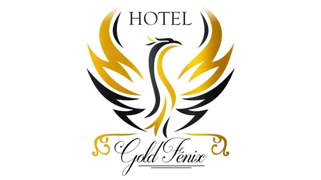een afbeelding van een gestileerde adelaar met de woorden hotel gouden tempel bij Hotel Gold Fénix in Tunja