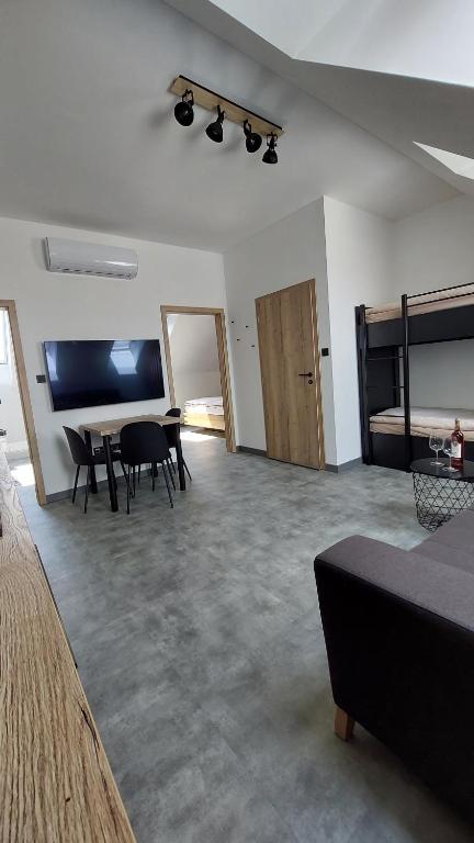 TV a/nebo společenská místnost v ubytování Apartmán Po schodech nahoru